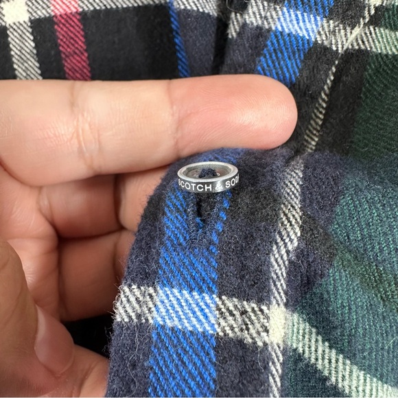 Scotch & Soda 100% Cotton Plaid Flannel Long Sleeve Button Down Shirt XXL EUC - Picture 5 of 11